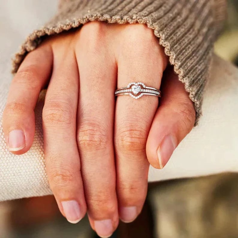 🔥LAST DAY 48% OFF 🔥Mother & Daughter Layered Heart Ring