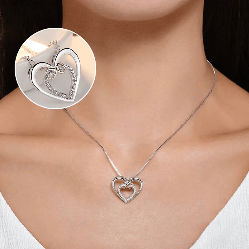 Stylish Double Heart Necklace