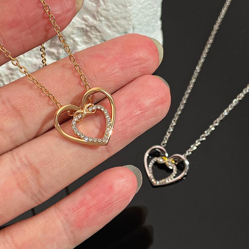 Stylish Double Heart Necklace