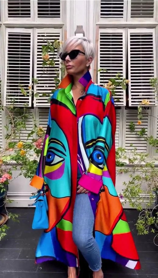 🔥Buy 2 Free Shipping Only Today!🔥Women's Abstract Shirt Collar Dress