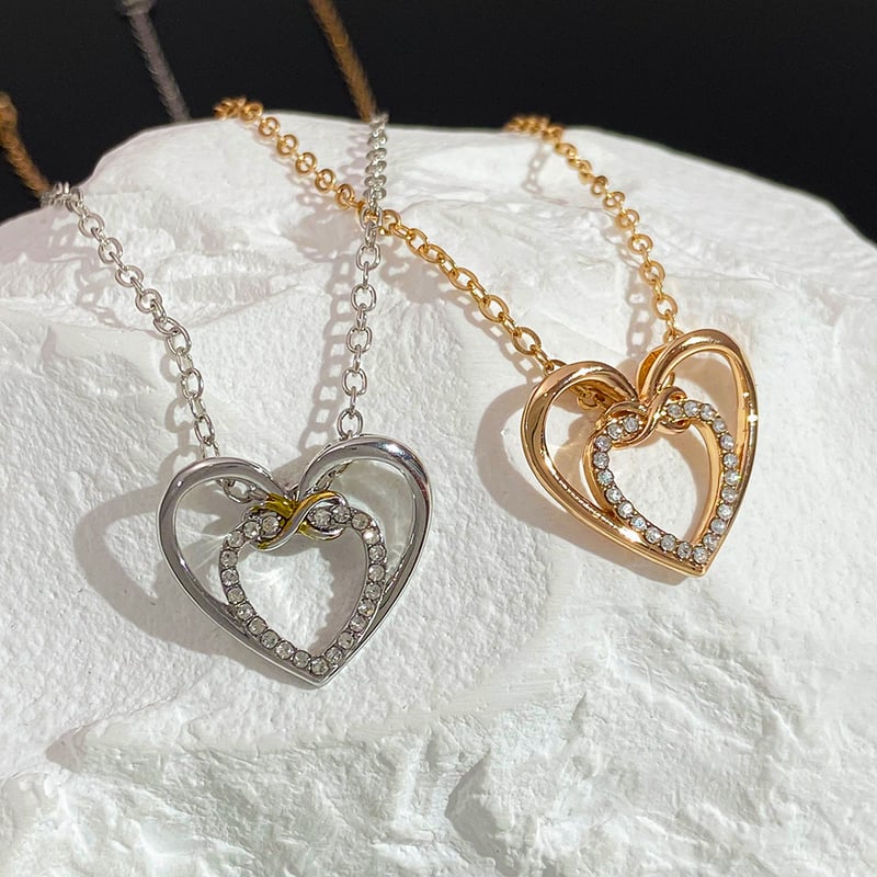 Stylish Double Heart Necklace