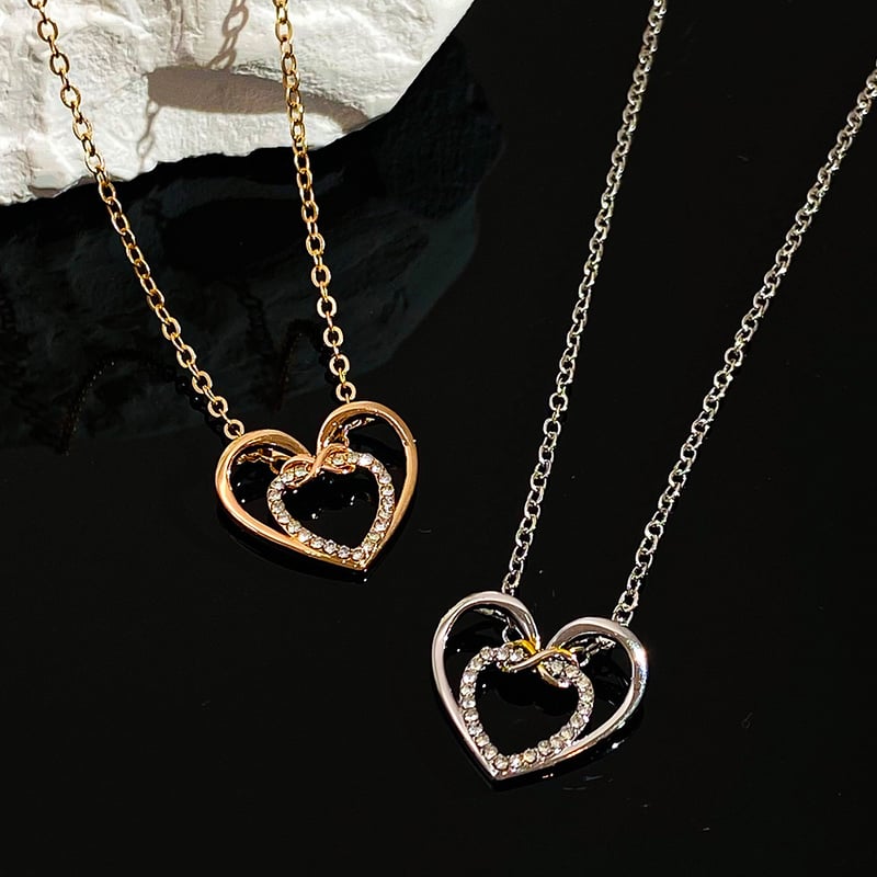 Stylish Double Heart Necklace