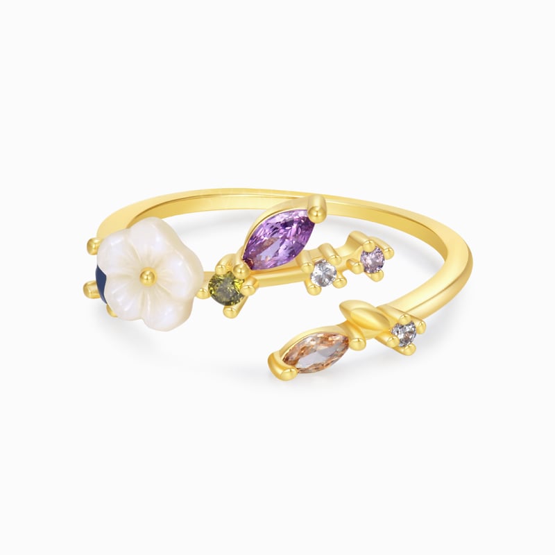 “A Link That Can Never Be Undone” Crystal White Blossom Ring