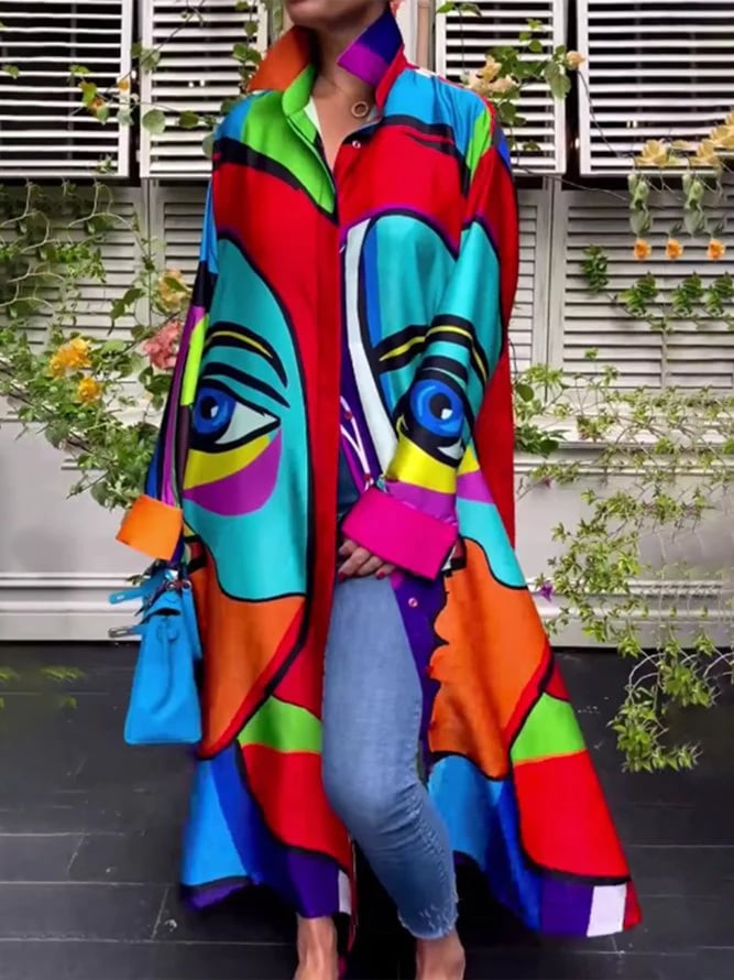 🔥Buy 2 Free Shipping Only Today!🔥Women's Abstract Shirt Collar Dress