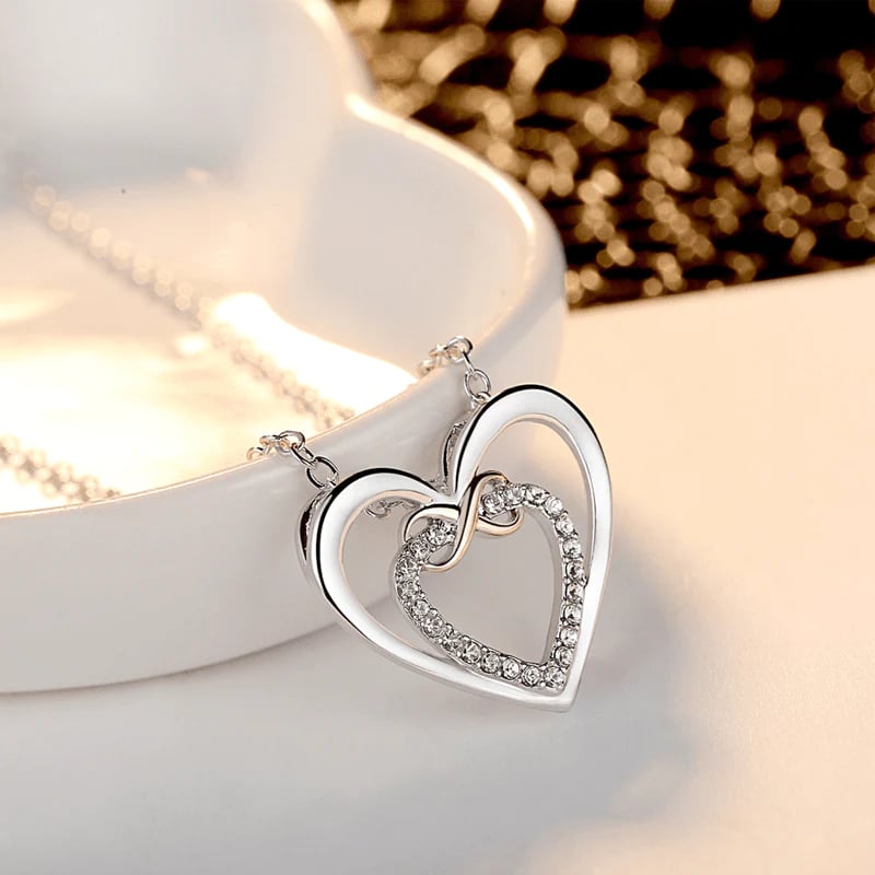 Stylish Double Heart Necklace